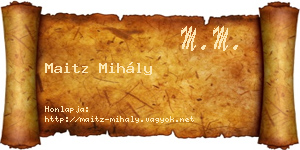 Maitz Mihály névjegykártya